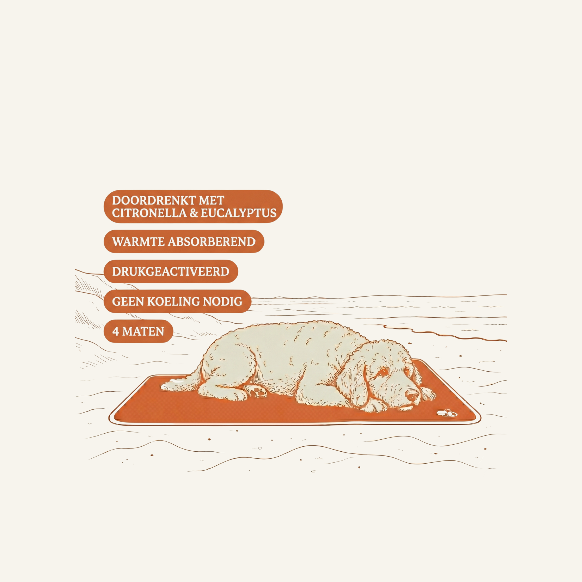 Coolpets Gel Cooling Mat Olijfgroen – Houd je hond koel tijdens warme dagen